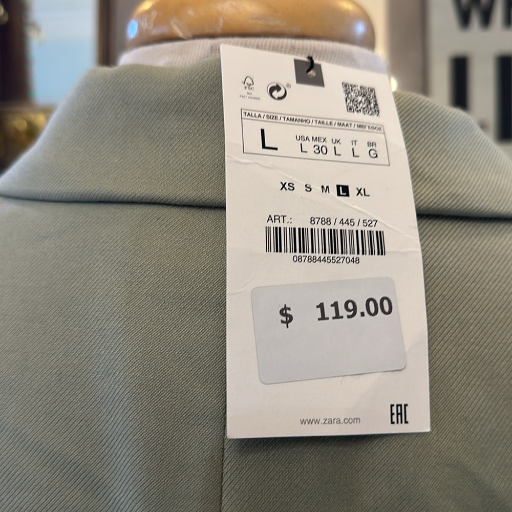 NWT “Zara” light olive double breasted blazer - Picture 6 of 6